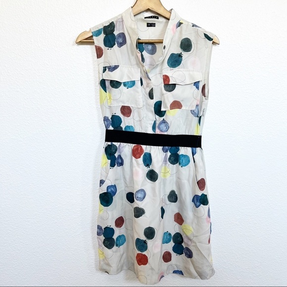 Theory- Silk Polka Dot Messina Dress Size 0 - Picture 1 of 7